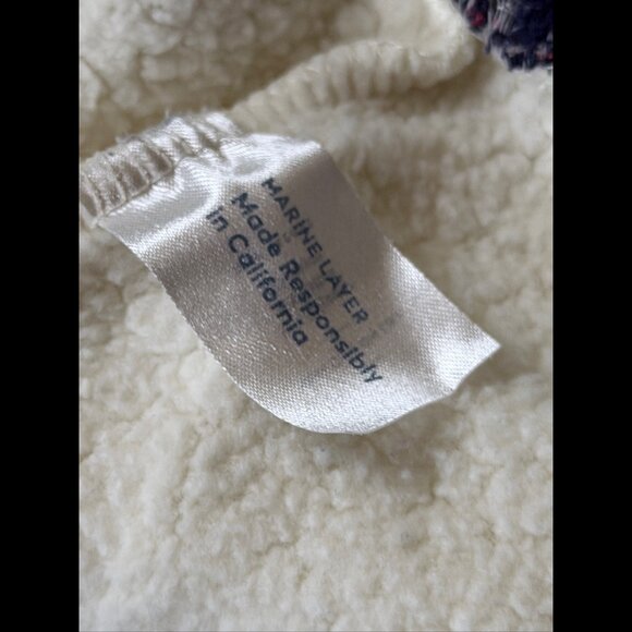 Marine Layer Sweater XL Adults White Pullover Fleece Crewneck Multi Stripe - Picture 9 of 10